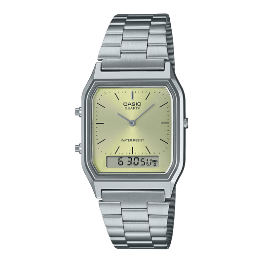 Casio 黃綠色復古錶 AQ-230A-9A
